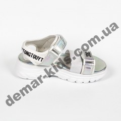 Детские босоножки Lilin Shoes B058-2-1 бело-серебряные большие